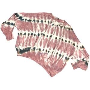 Young Fabulous & Broke Sweatshirt Pink White Black Tie Dye Dolman Women's Medium